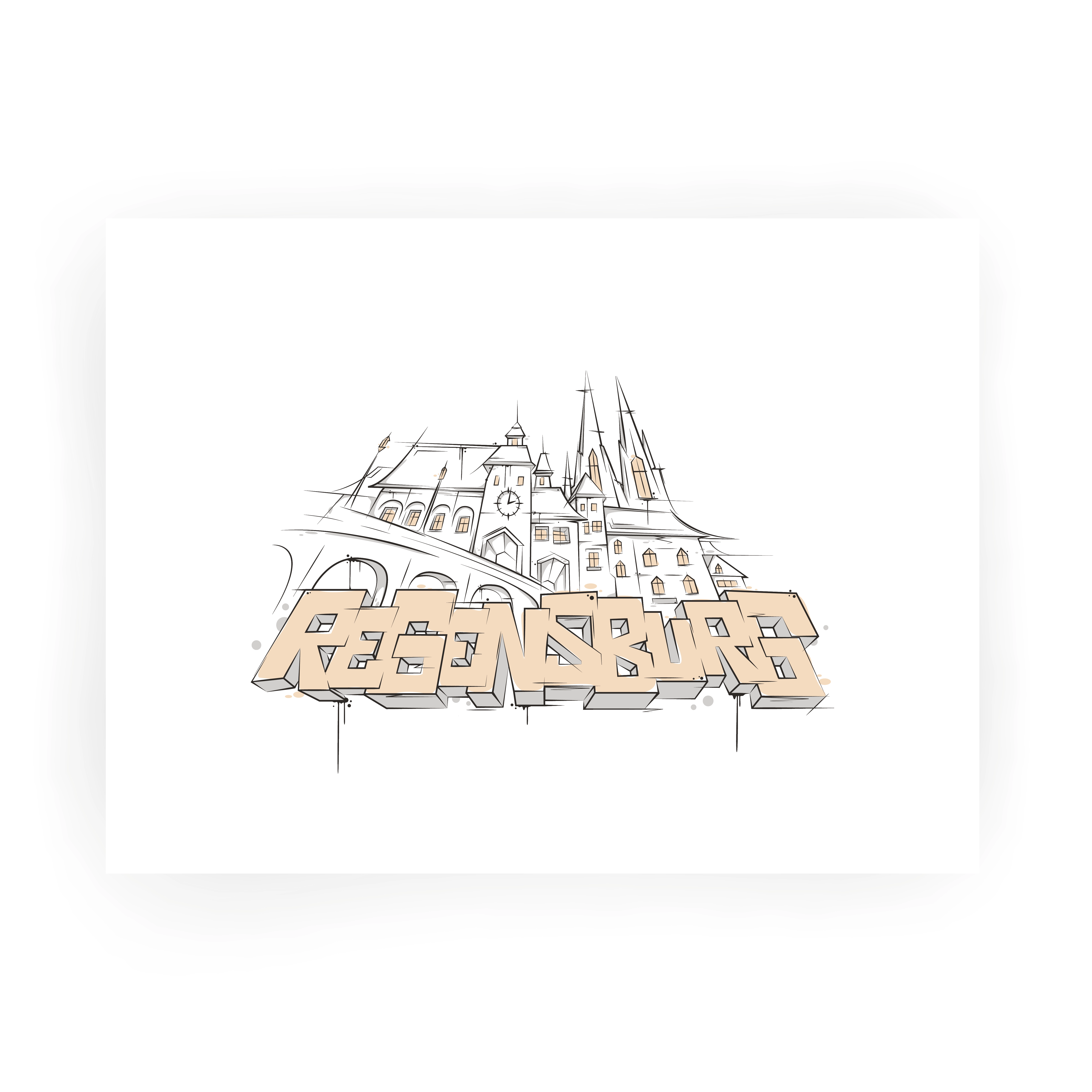 Print Regensburg 'Skyline'